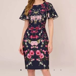 (235) Adrianna Papell floral midi dress